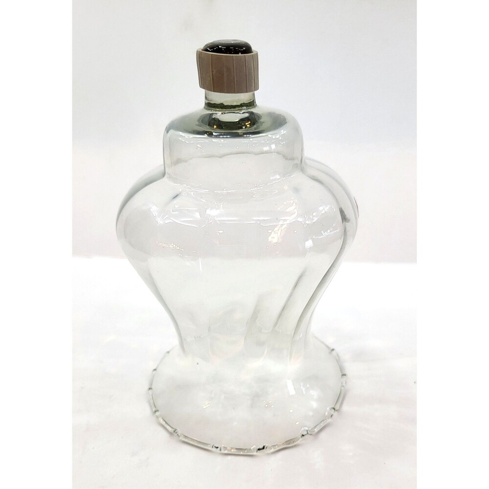 Vintage Clear Glass Peg Votive Candle Holder Ruffled Scalloped Rim